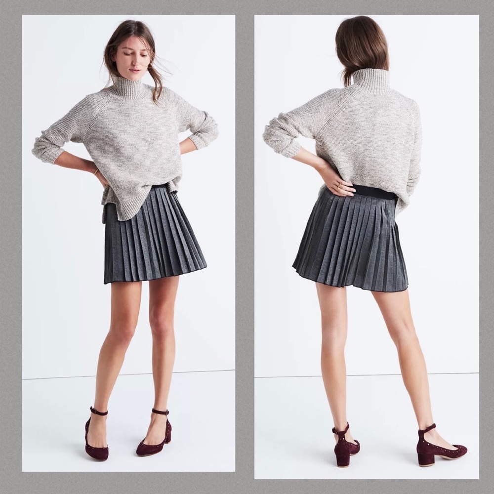 Madewell Shimmer Mini Skirt Pleated Party Dressy Events Silvery Grey Sz 2